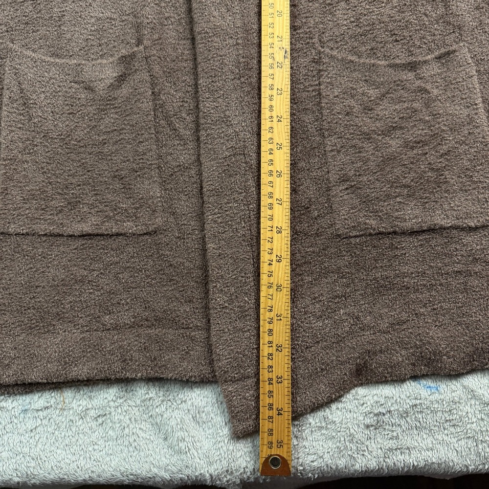Barefoot Dreams Hooded Open-Front Cardigan - Brown - Picture 8 of 11